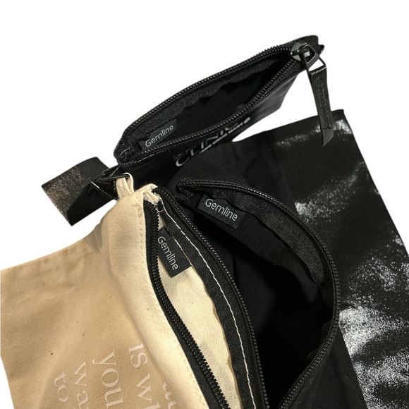 Black and Cream Cosmetic Pouch Set - Picture 2 of 3